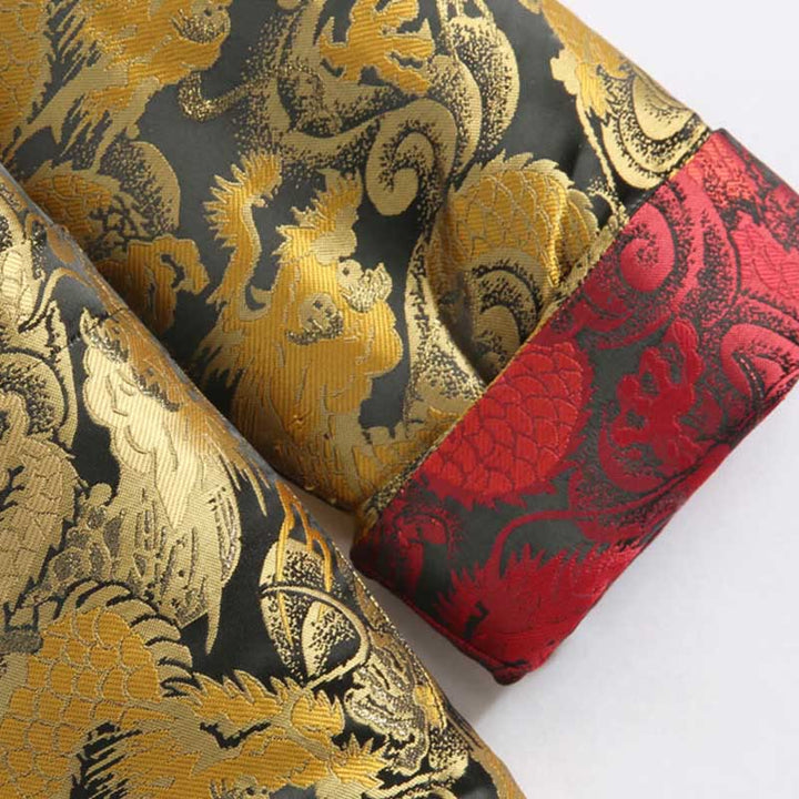 Veste d'hiver chaude à manches longues et boutons grenouille en jacquard motif dragon Buddha Stones pour homme avec poches - image 9
