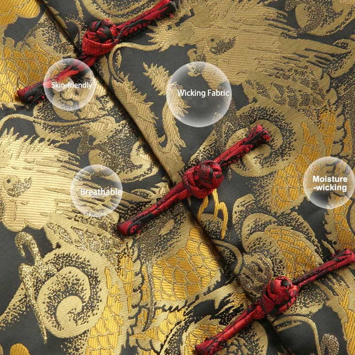 Veste d'hiver chaude à manches longues et boutons grenouille en jacquard motif dragon Buddha Stones pour homme avec poches - image 6