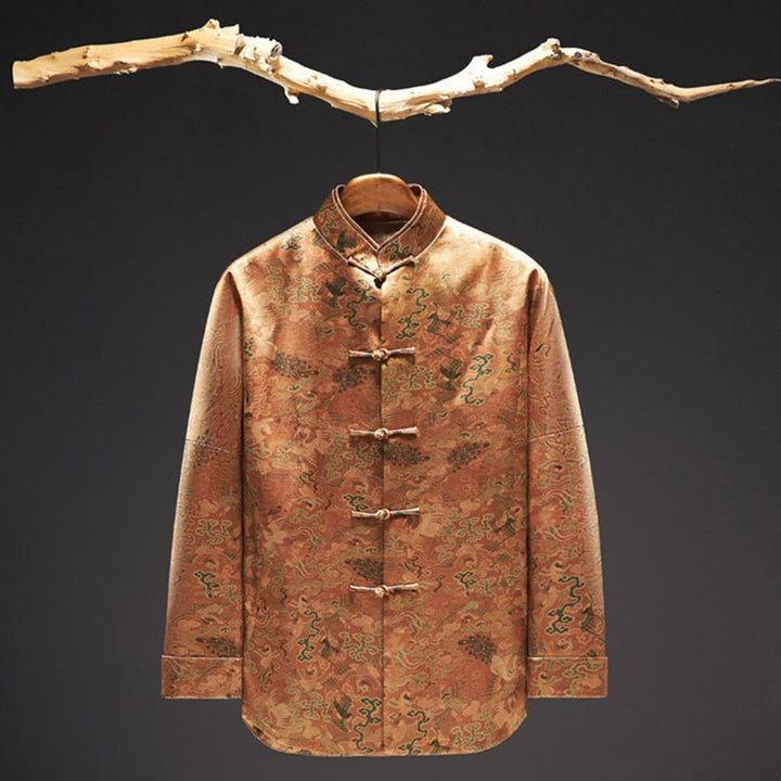 Veste homme manches longues motif Phoenix Auspicious Clouds 100 % Buddha Stones de mûrier 30 momme - image 2