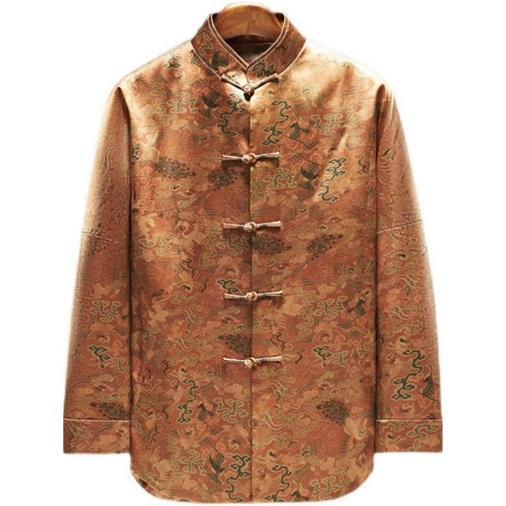Veste homme manches longues motif Phoenix Auspicious Clouds 100 % Buddha Stones de mûrier 30 momme - image 4