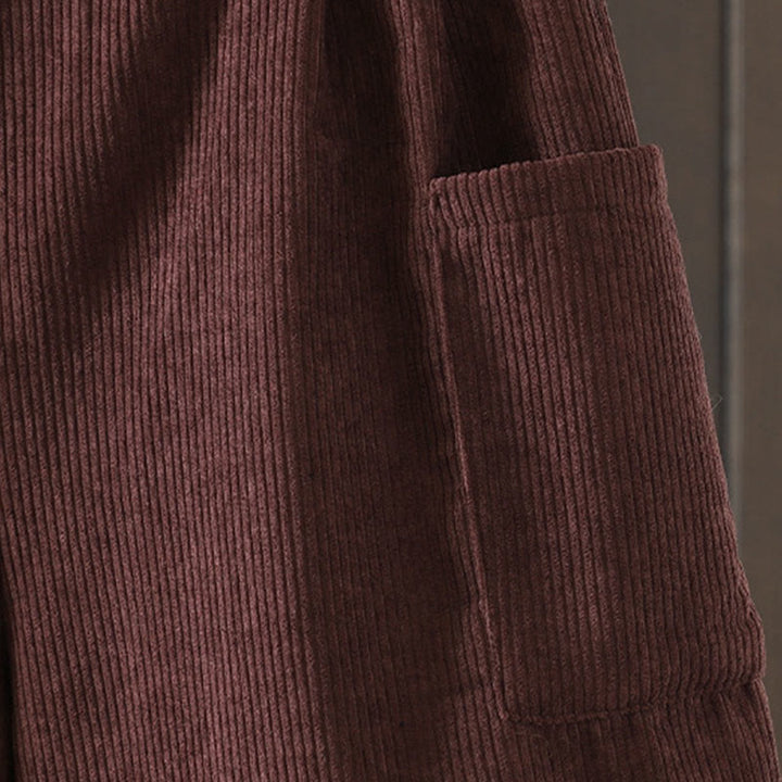 Pantalon large en velours côtelé de coton avec poches et doublure polaire Buddha Stones pour femme - image 5