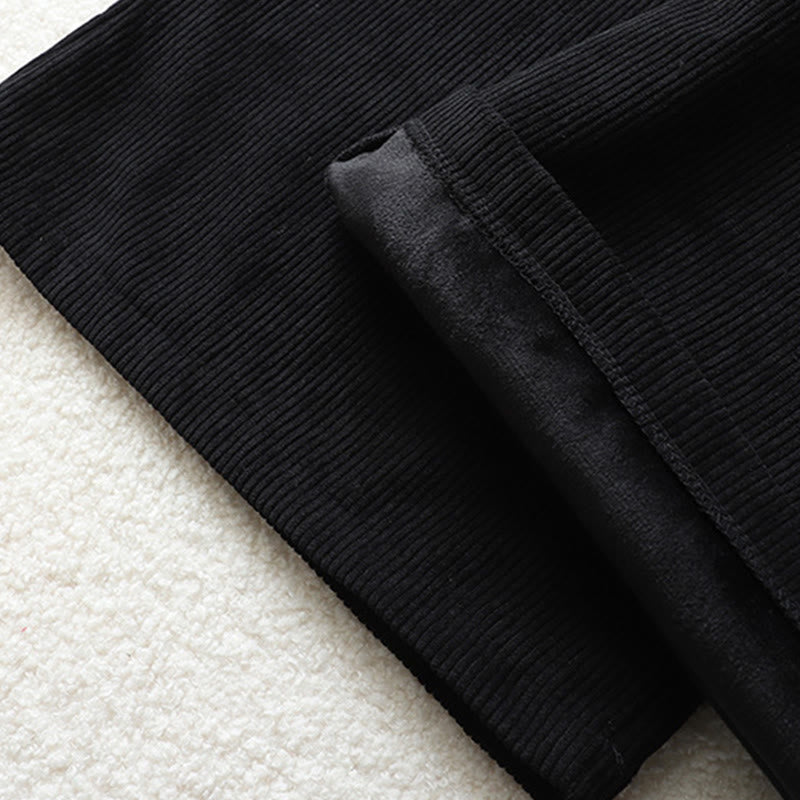 Pantalon large en velours côtelé de coton avec poches et doublure polaire Buddha Stones pour femme - image 15