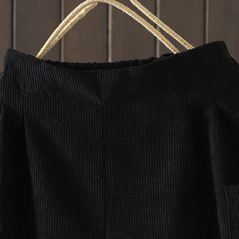 Pantalon large en velours côtelé de coton avec poches et doublure polaire Buddha Stones pour femme - image 11