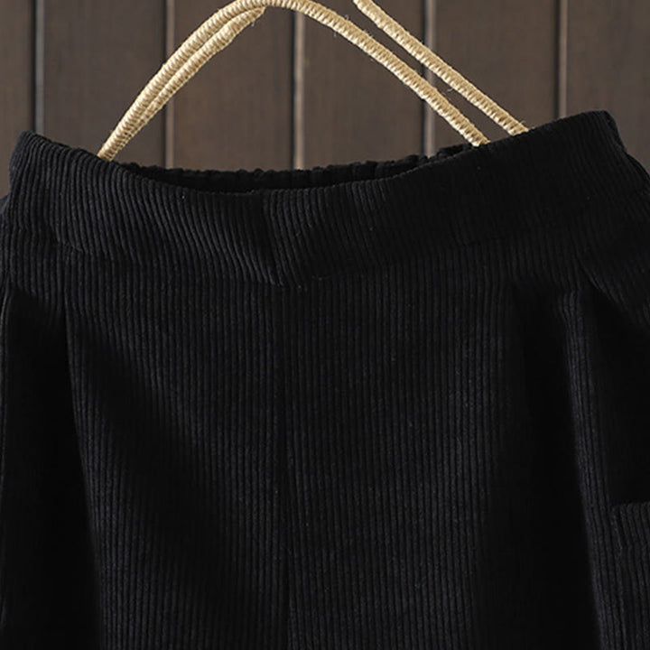 Pantalon large en velours côtelé de coton avec poches et doublure polaire Buddha Stones pour femme - image 11