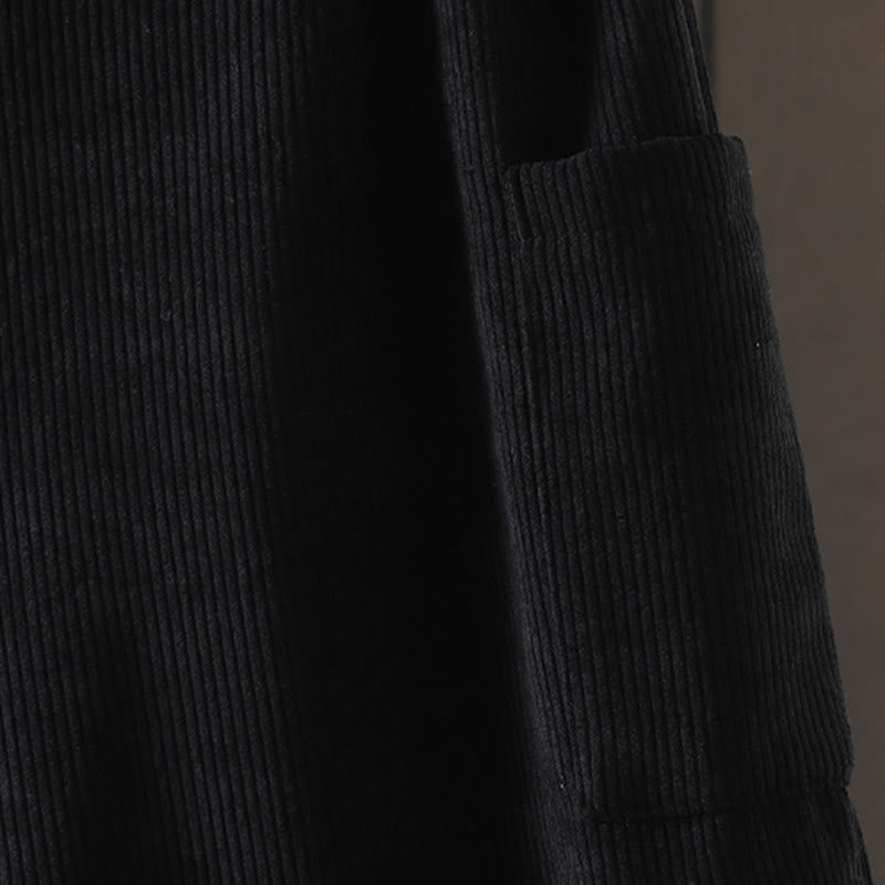 Pantalon large en velours côtelé de coton avec poches et doublure polaire Buddha Stones pour femme - image 13