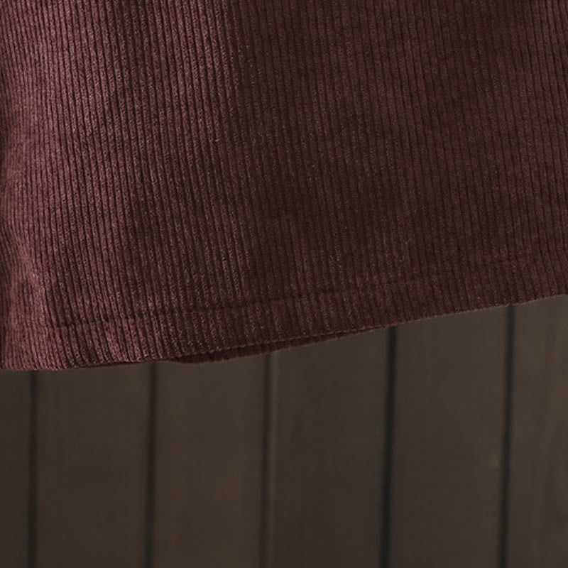 Pantalon large en velours côtelé de coton avec poches et doublure polaire Buddha Stones pour femme - image 7