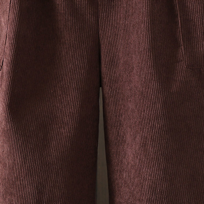 Pantalon large en velours côtelé de coton avec poches et doublure polaire Buddha Stones pour femme - image 6