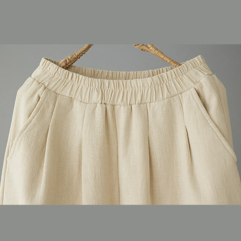 Pantalon d'hiver Buddha Stones en coton thermique doublé polaire pour femme, longueur cheville, avec poches - image 2