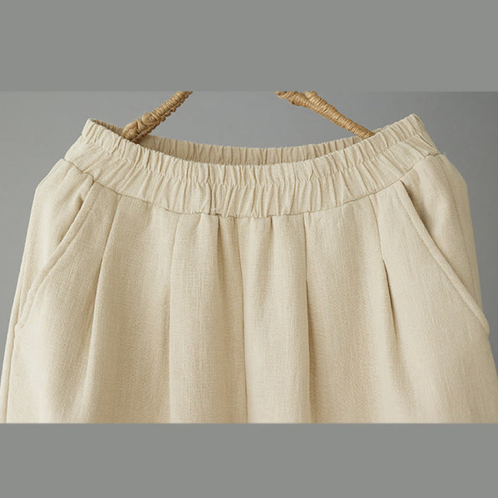 Pantalon d'hiver Buddha Stones en coton thermique doublé polaire pour femme, longueur cheville, avec poches - image 2