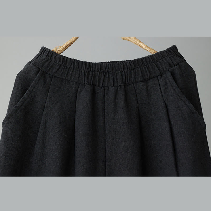 Pantalon d'hiver Buddha Stones en coton thermique doublé polaire pour femme, longueur cheville, avec poches - image 8