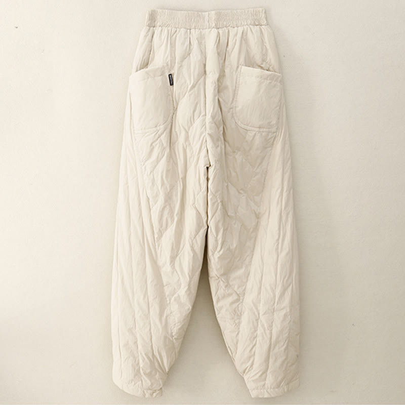 Pantalon thermique en coton uni avec poches pour femme, motif Buddha Stones , hiver - image 1