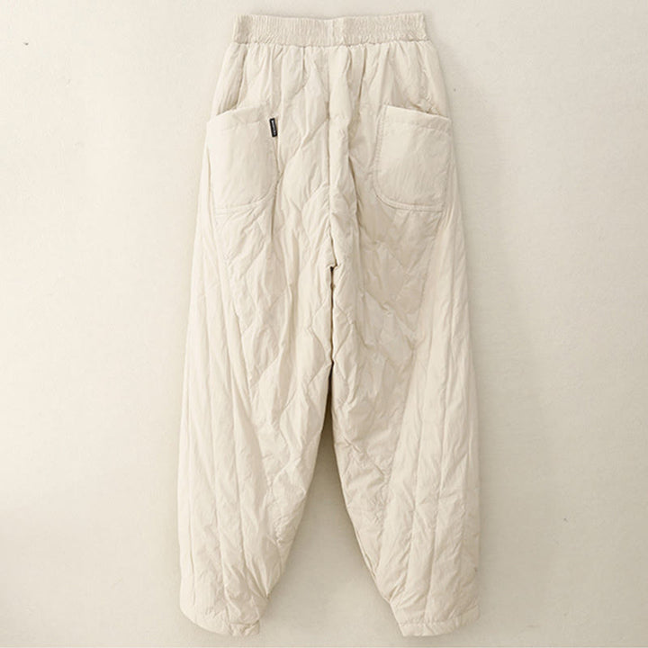 Pantalon thermique en coton uni avec poches pour femme, motif Buddha Stones , hiver - image 1