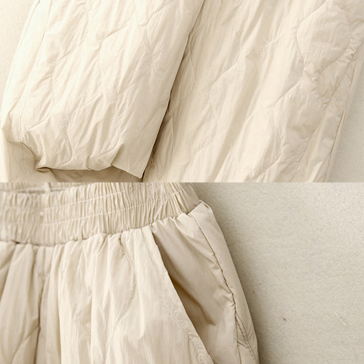 Pantalon thermique en coton uni avec poches pour femme, motif Buddha Stones , hiver - image 5