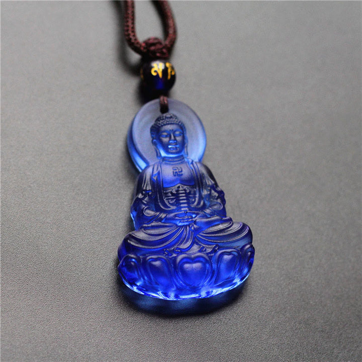 Collier pendentif Bouddha Sérénité en cristal de médecine Liuli Buddha Stones - image 2