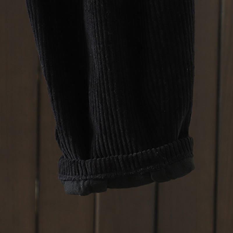 Pantalon Buddha Stones d'hiver en velours côtelé uni pour femme, taille haute, doublé polaire et poches - image 16