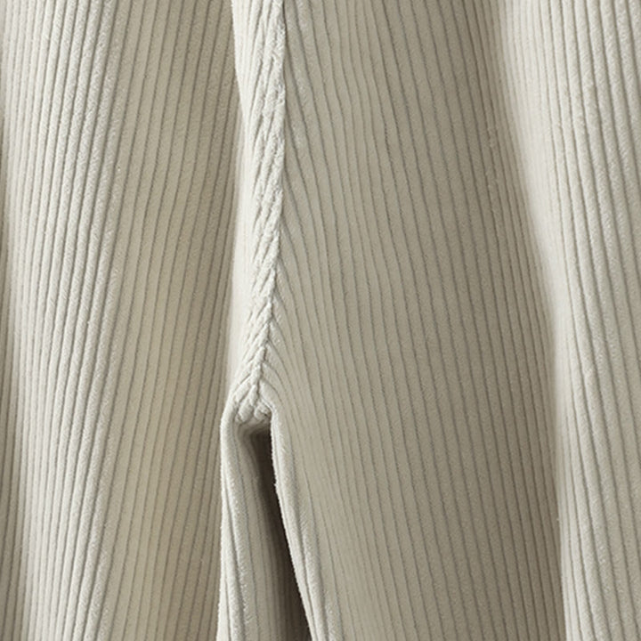 Pantalon Buddha Stones d'hiver en velours côtelé uni pour femme, taille haute, doublé polaire et poches - image 8