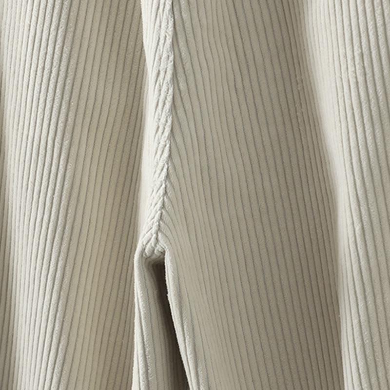 Pantalon Buddha Stones d'hiver en velours côtelé uni pour femme, taille haute, doublé polaire et poches - image 8