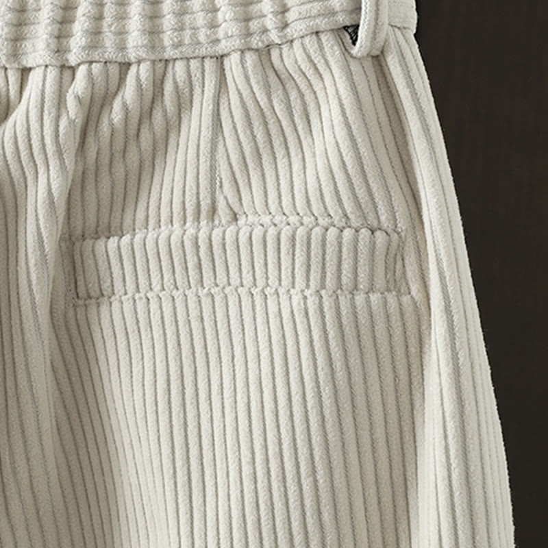 Pantalon Buddha Stones d'hiver en velours côtelé uni pour femme, taille haute, doublé polaire et poches - image 5