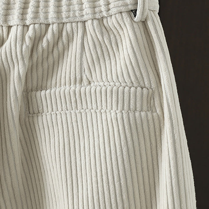 Pantalon Buddha Stones d'hiver en velours côtelé uni pour femme, taille haute, doublé polaire et poches - image 5