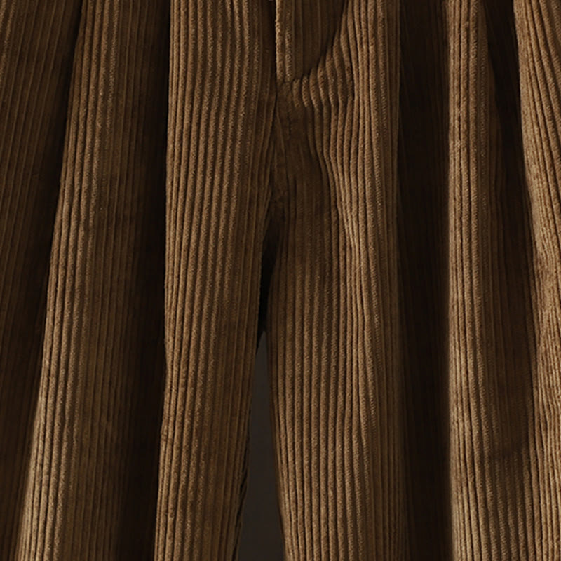 Pantalon Buddha Stones d'hiver en velours côtelé uni pour femme, taille haute, doublé polaire et poches - image 21