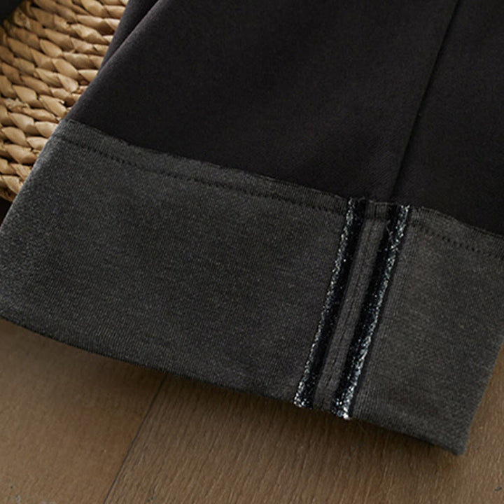 Pantalon d'hiver Buddha Stones épais à taille élastique et coupe droite pour femme avec poches - image 2