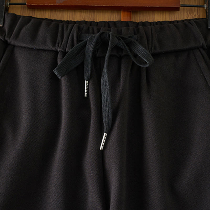 Pantalon d'hiver Buddha Stones épais à taille élastique et coupe droite pour femme avec poches - image 1