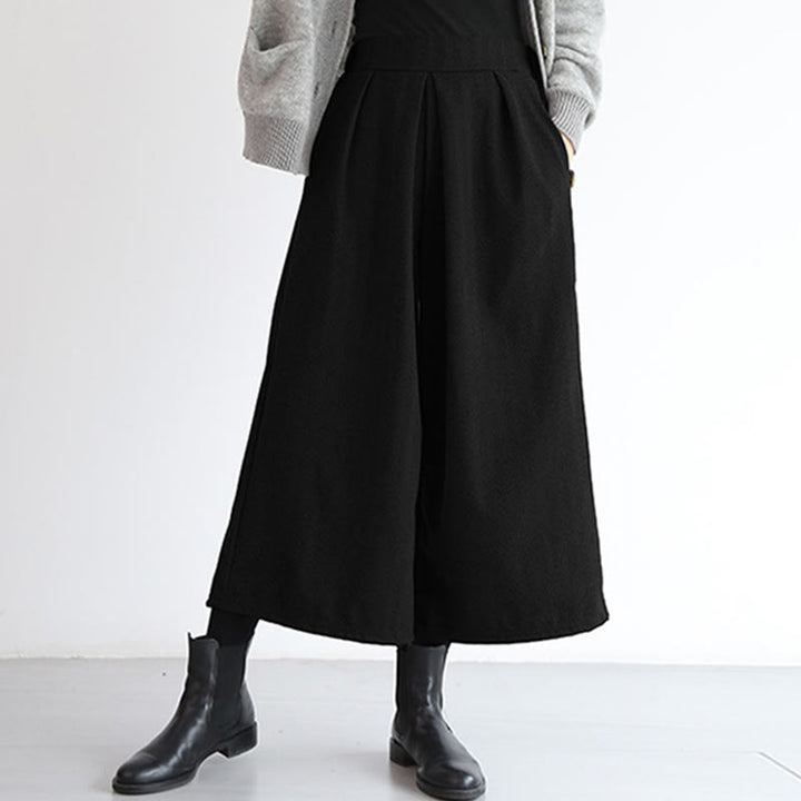 Pantalon large uni à taille élastique Buddha Stones pour femme, longueur 7-8, avec poches - Noir - US12，UK/AU16，EU44 (3XL) - image 14