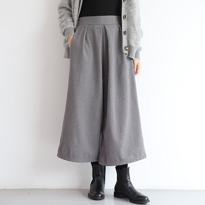 Pantalon large uni à taille élastique Buddha Stones pour femme, longueur 7-8, avec poches - image 6