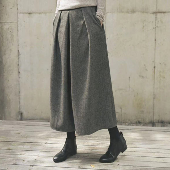 Pantalon large uni à taille élastique Buddha Stones pour femme, longueur 7-8, avec poches - image 21