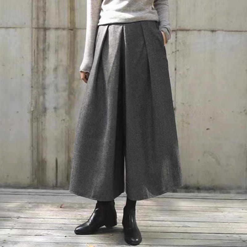 Pantalon large uni à taille élastique Buddha Stones pour femme, longueur 7-8, avec poches - Gris foncé - US12，UK/AU16，EU44 (3XL) - image 20