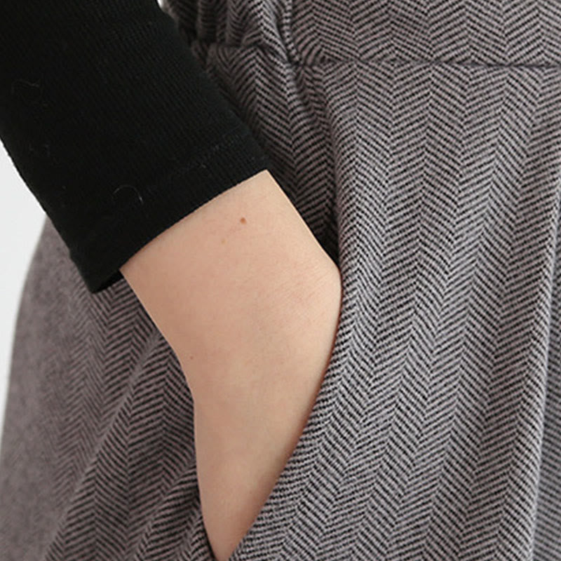 Pantalon large uni à taille élastique Buddha Stones pour femme, longueur 7-8, avec poches - image 9