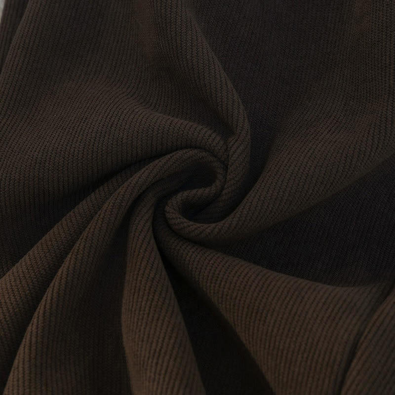 Pantalon large en velours côtelé de coton patchwork pour femme Buddha Stones, doublé polaire, avec poches - image 23