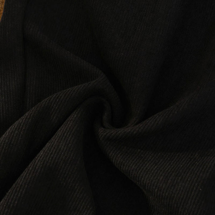 Pantalon large en velours côtelé de coton patchwork pour femme Buddha Stones, doublé polaire, avec poches - image 20