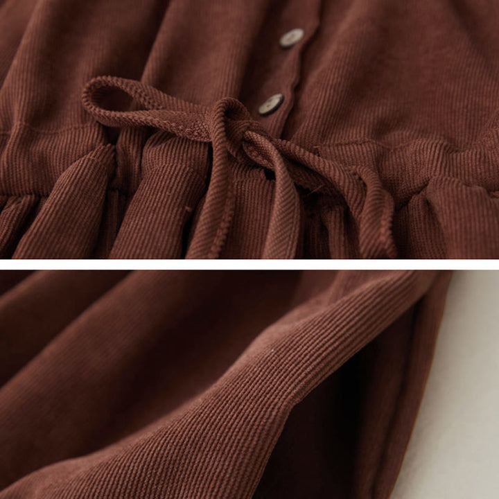 Robe midi à manches longues et poches, ornée de broderies florales et de motifs de Buddha Stones - image 5