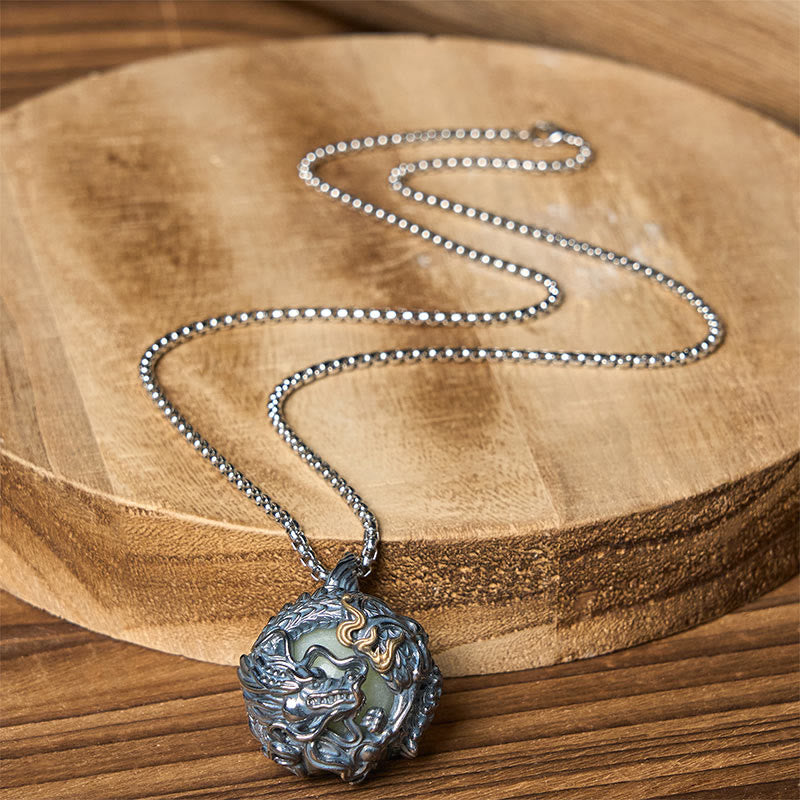 Buddha Stones Collier pendentif dragon en cuivre avec perles de force - image 8