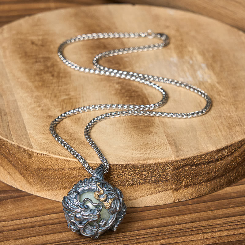 Buddha Stones Collier pendentif dragon en cuivre avec perles de force - image 10