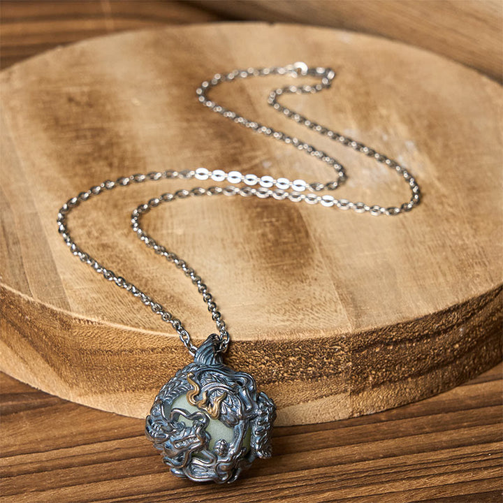 Buddha Stones Collier pendentif dragon en cuivre avec perles de force - image 4