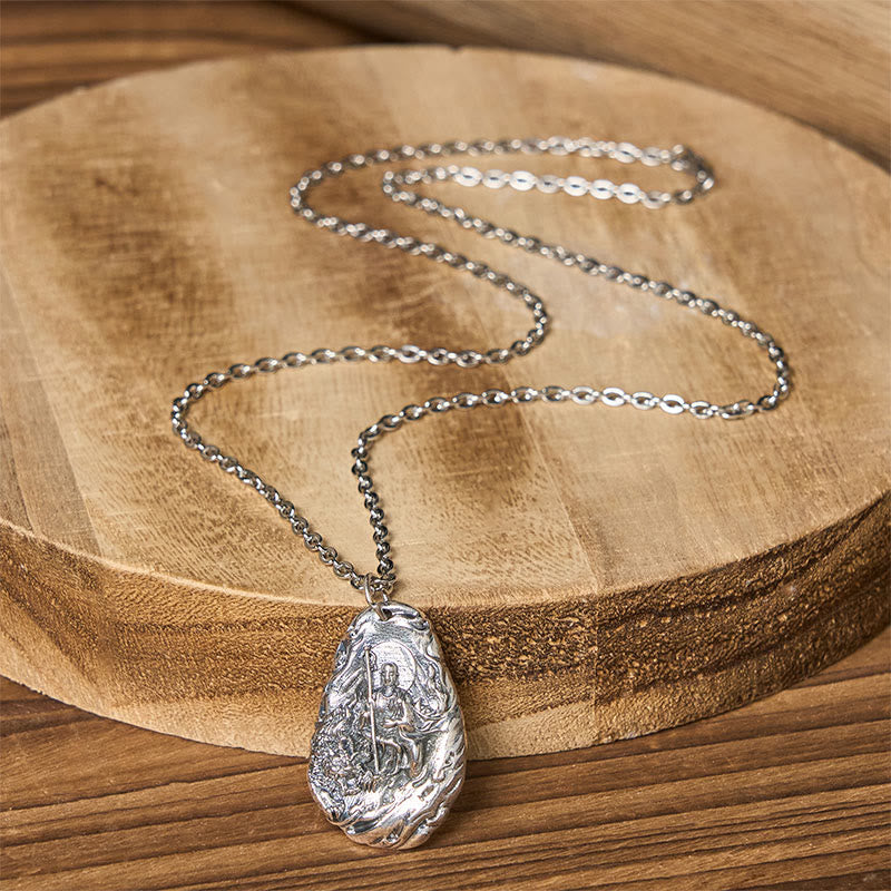 Buddha Stones Collier pendentif en cuivre Kṣitigarbha Dizang Bodhisattva Compassion - image 4