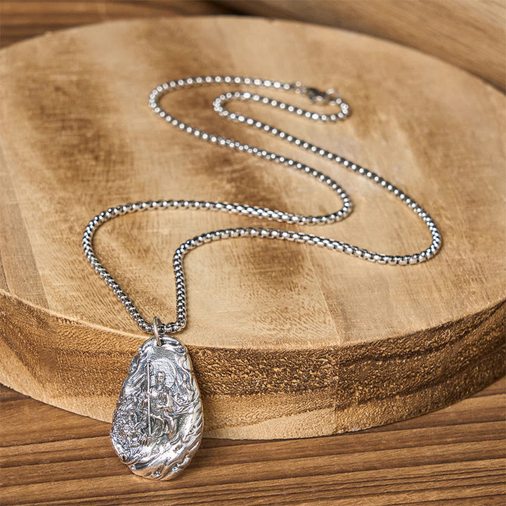 Buddha Stones Collier pendentif en cuivre Kṣitigarbha Dizang Bodhisattva Compassion - image 8