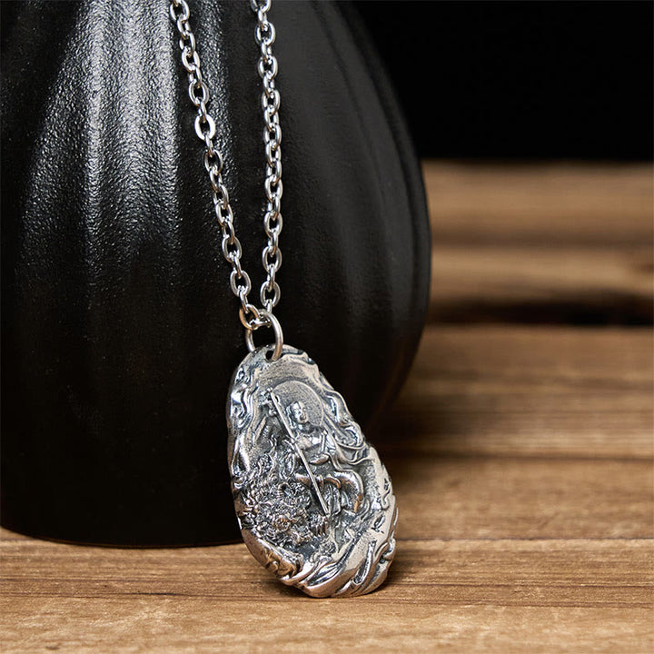 Buddha Stones Collier pendentif en cuivre Kṣitigarbha Dizang Bodhisattva Compassion - image 3