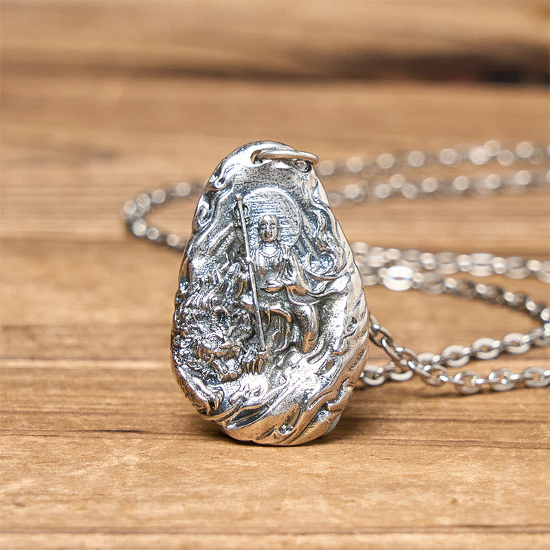 Buddha Stones Collier pendentif en cuivre Kṣitigarbha Dizang Bodhisattva Compassion - image 2