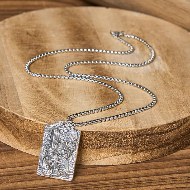 Buddha Stones Collier pendentif équilibre motif impermanence cuivre noir et blanc - image 7