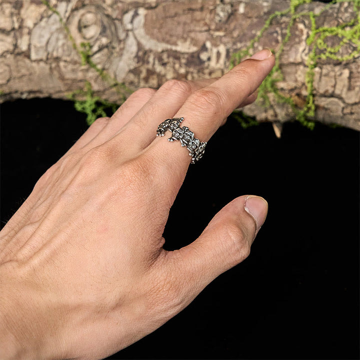 Buddha Stones en cuivre Os Le Seigneur de la forêt des cadavres Bague pour éloigner les mauvais esprits - image 4