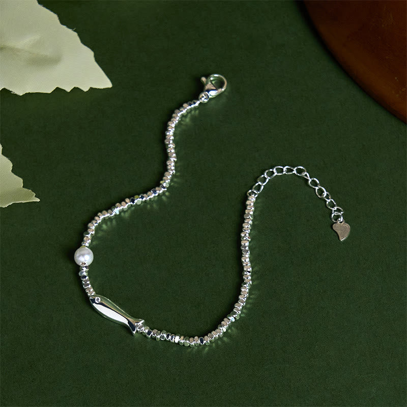 Bracelet porte-bonheur en perles de poisson koï en argent plaqué cuivre et Buddha Stones - image 3