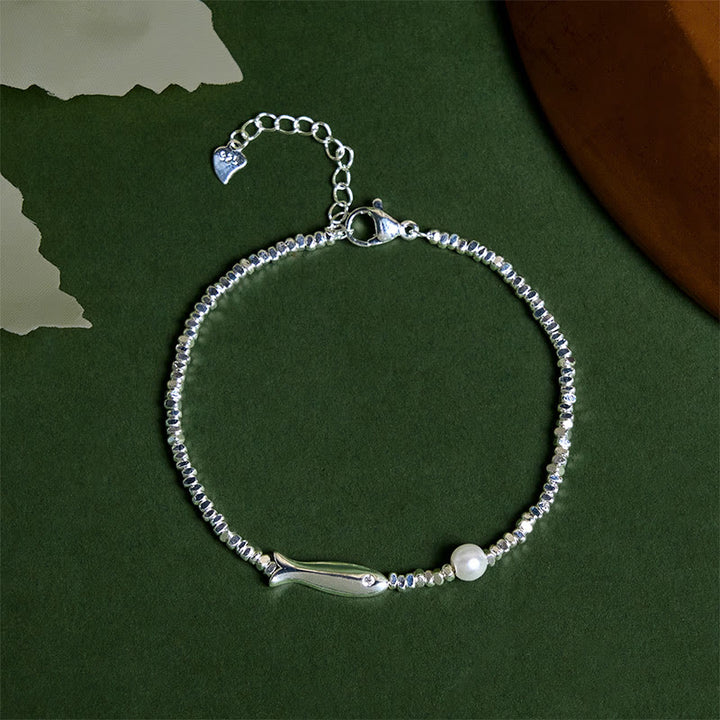 Bracelet porte-bonheur en perles de poisson koï en argent plaqué cuivre et Buddha Stones - Poisson Koi cuivré (tour de poignet : 15-17 cm) - image 0