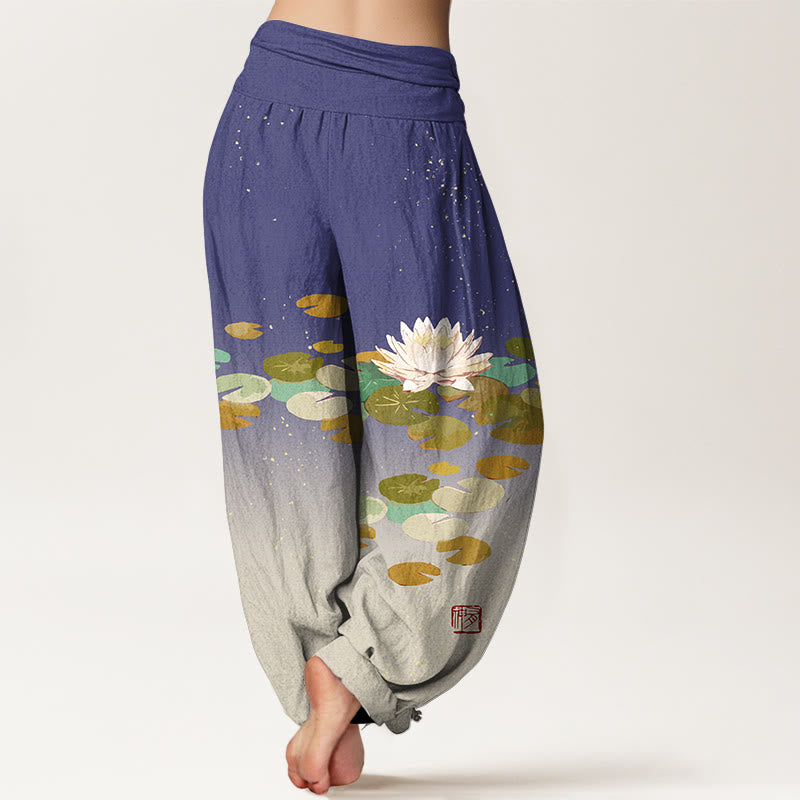 Pantalon sarouel en pur coton pour femme, taille élastique, imprimé Buddha Stones - image 7