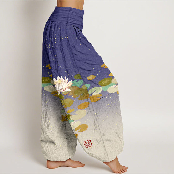 Pantalon sarouel en pur coton pour femme, taille élastique, imprimé Buddha Stones - image 6