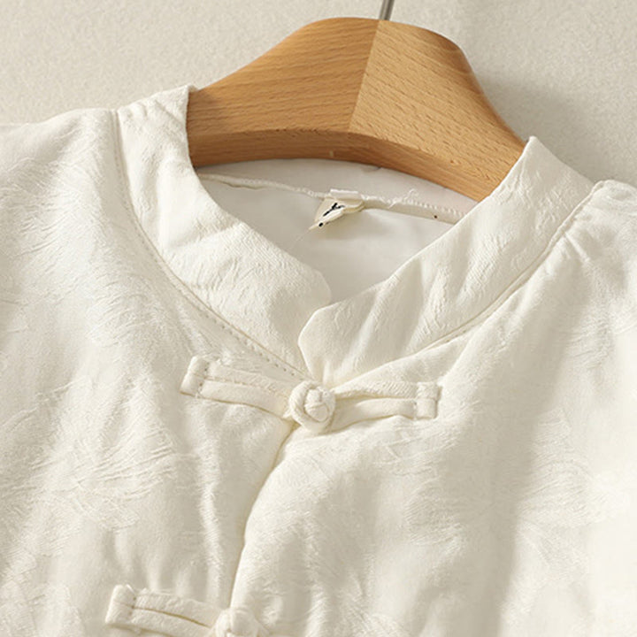 Veste en coton à manches longues et poches pour femme , couleur unie, motif grenouille et boutons - image 7