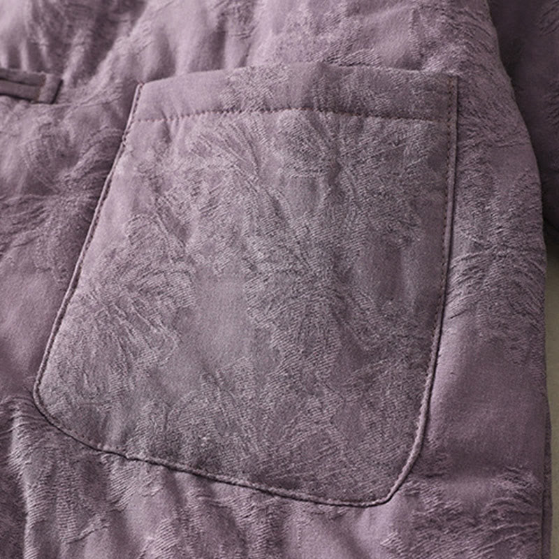 Veste en coton à manches longues et poches pour femme , couleur unie, motif grenouille et boutons - image 2