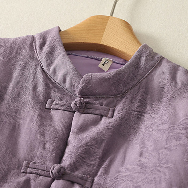 Veste en coton à manches longues et poches pour femme , couleur unie, motif grenouille et boutons - image 1